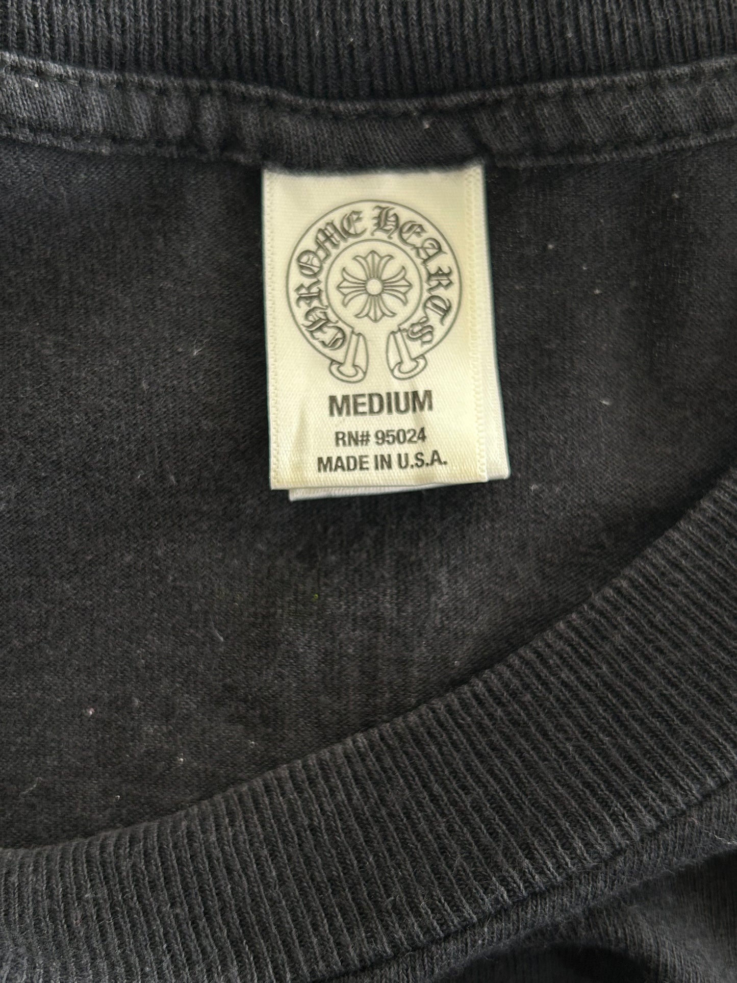 Chrome Hearts Black & White Horseshoe Cross Logo T-Shirt