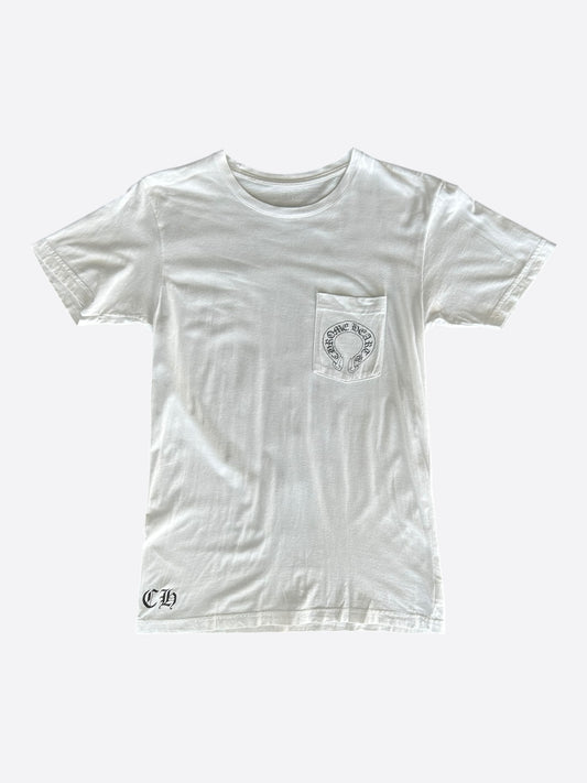 Chrome Hearts White & Black Malibu Cross Logo T-Shirt
