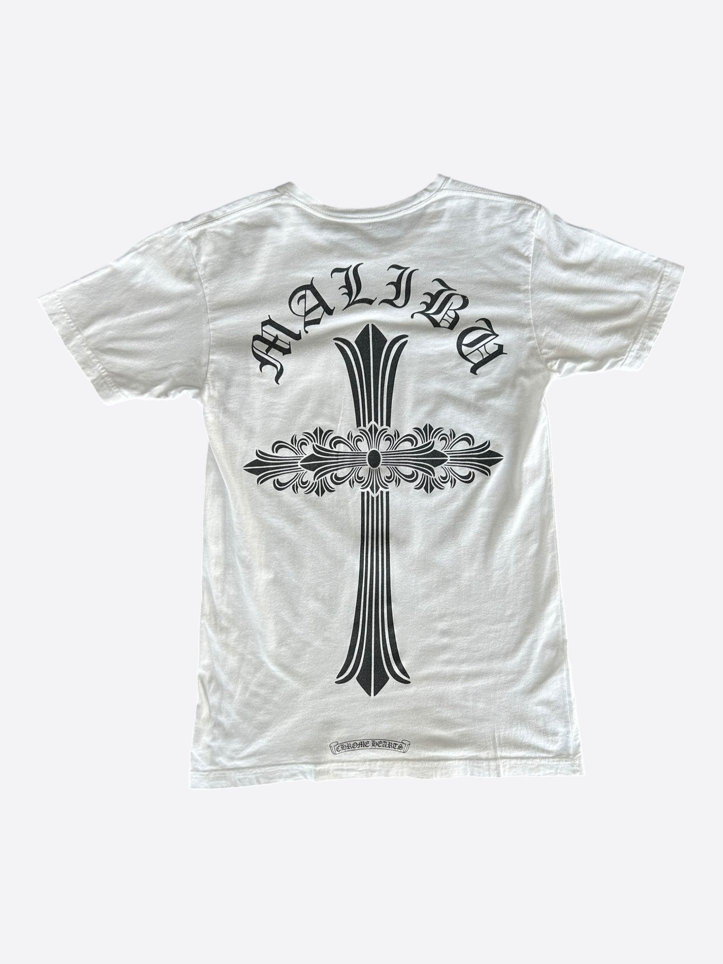 Chrome Hearts White & Black Malibu Cross Logo T-Shirt
