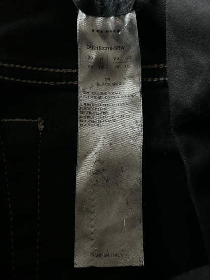 Rick Owens Black Waxed Easy Creatch Cut Jeans