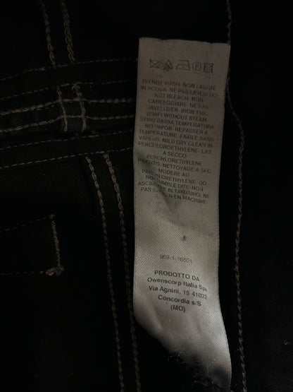 Rick Owens Black Waxed Easy Creatch Cut Jeans