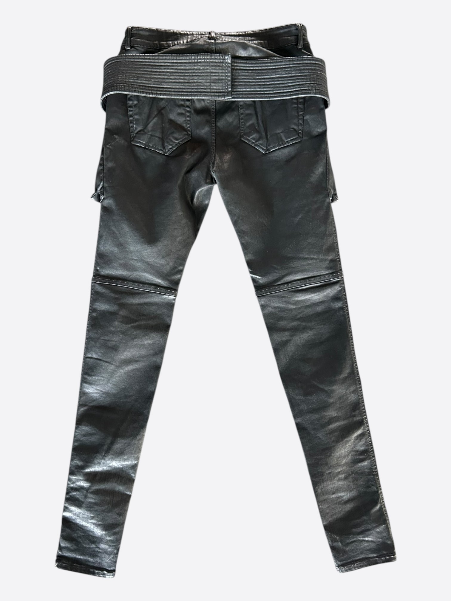 Rick Owens Black Waxed Easy Creatch Cut Jeans – Savonches