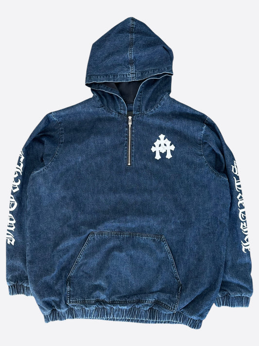 Chrome Hearts Blue & White Cross Patch Denim Anorak