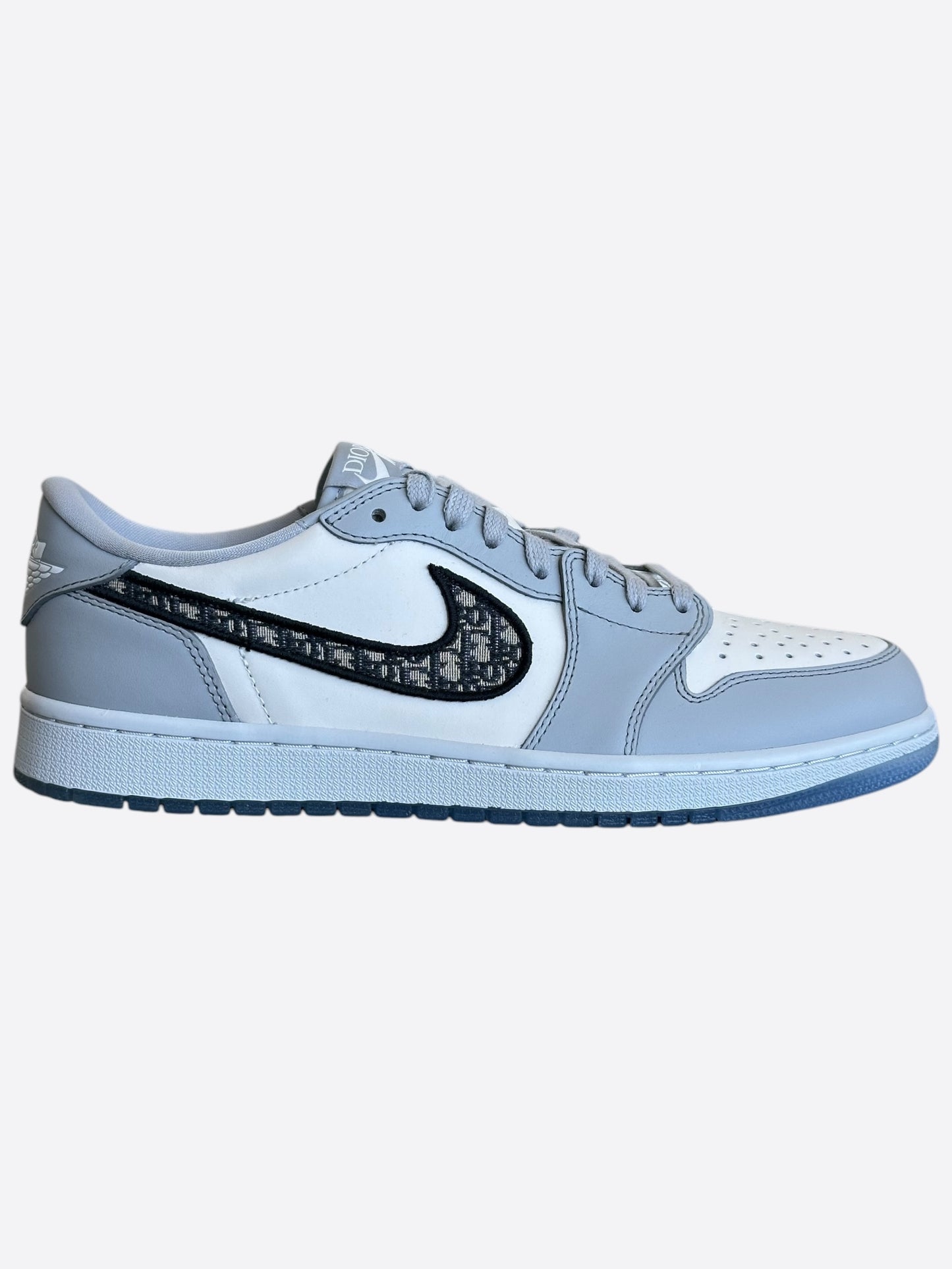 Dior Air Jordan Grey & White Oblique Low Top Sneakers