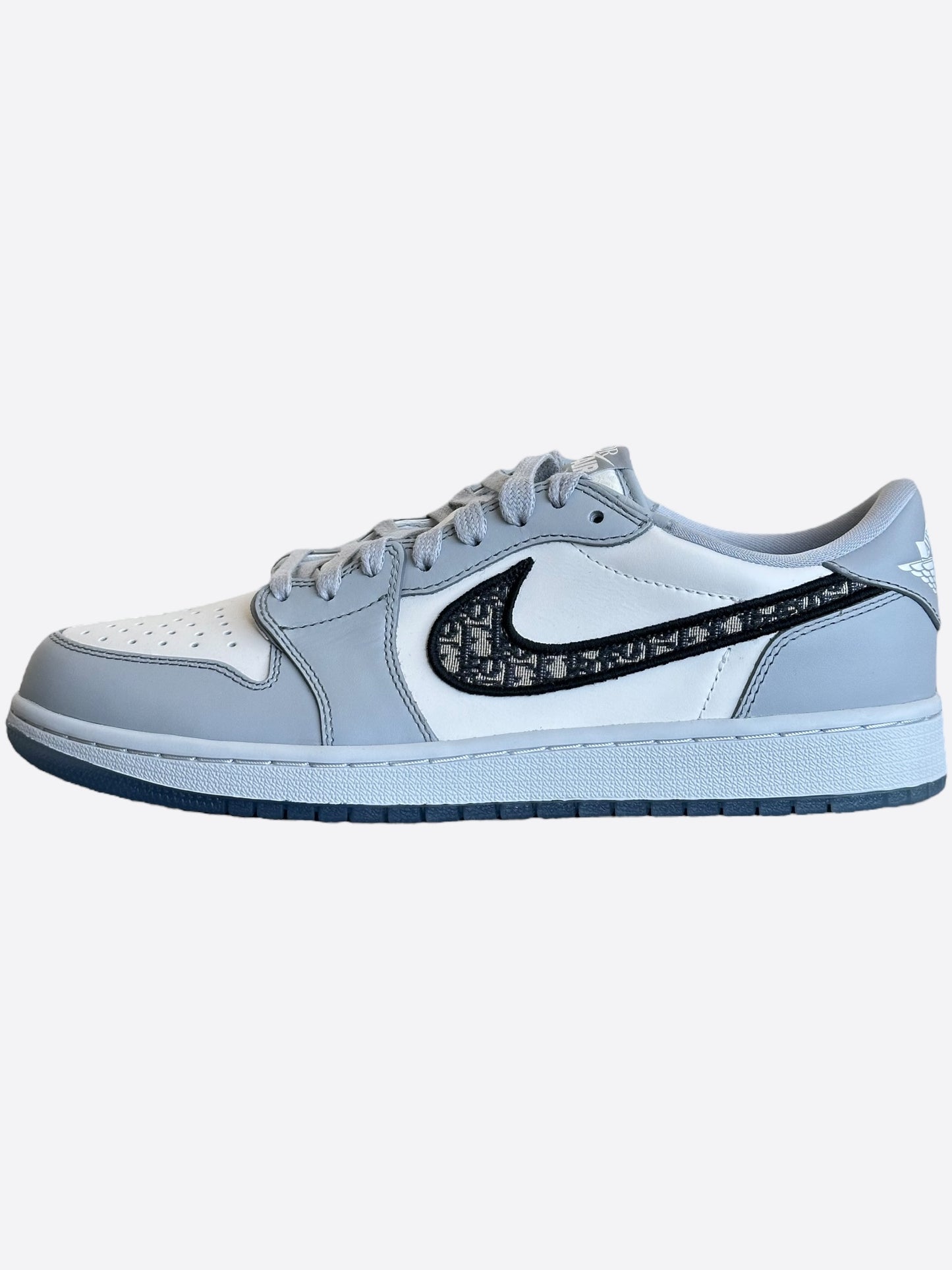 Dior Air Jordan Grey & White Oblique Low Top Sneakers