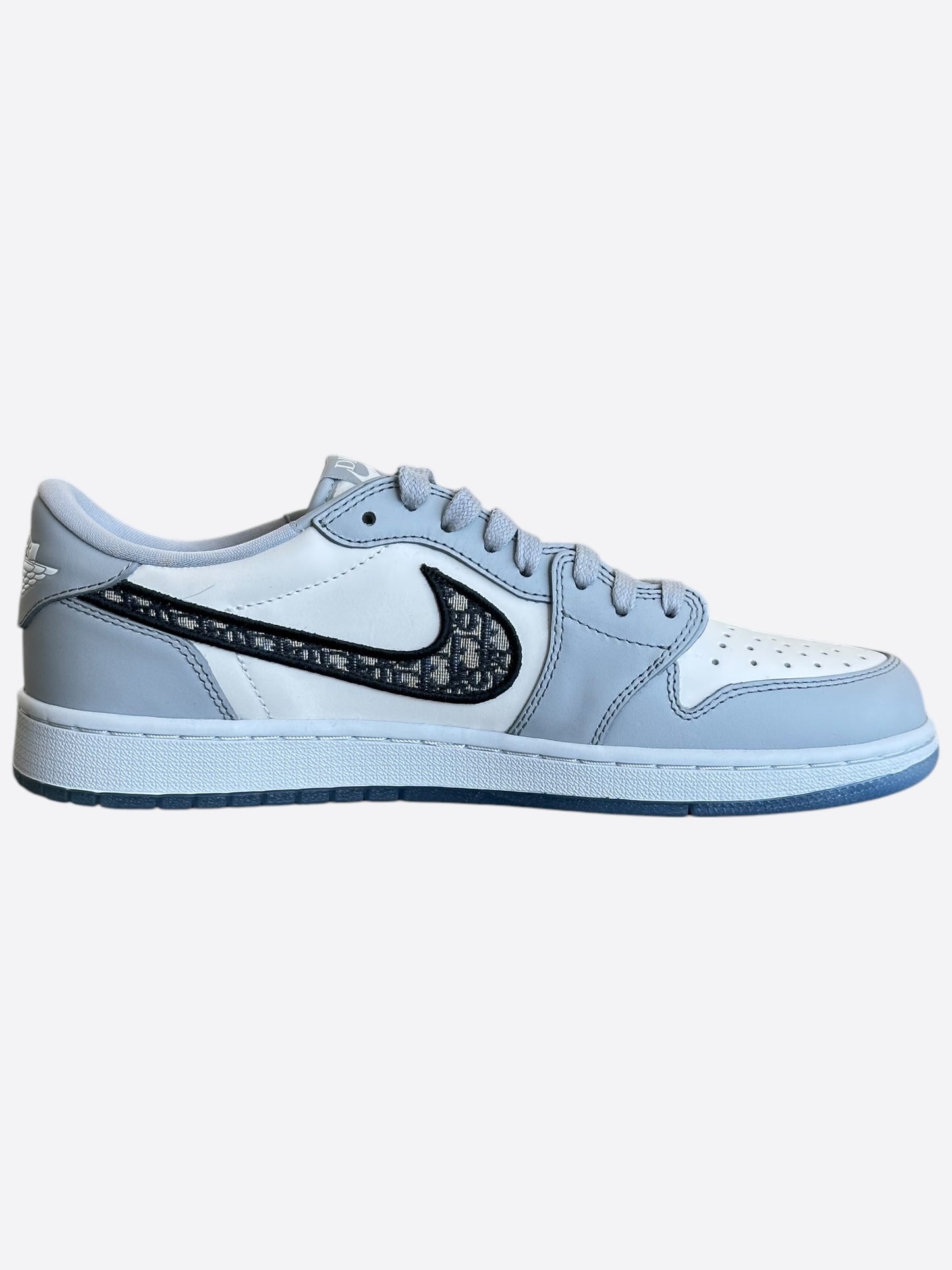Dior Air Jordan Grey & White Oblique Low Top Sneakers