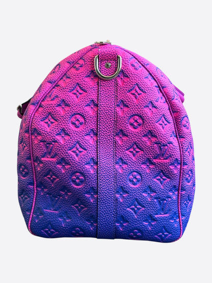 Louis Vuitton Pink & Purple Taurillon Illusion Monogram Keepall 50