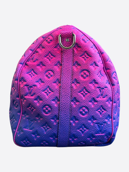 Louis Vuitton Pink & Purple Taurillon Illusion Monogram Keepall 50