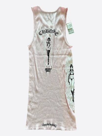 Chrome Hearts Pink & White Deadly Doll Tank Top