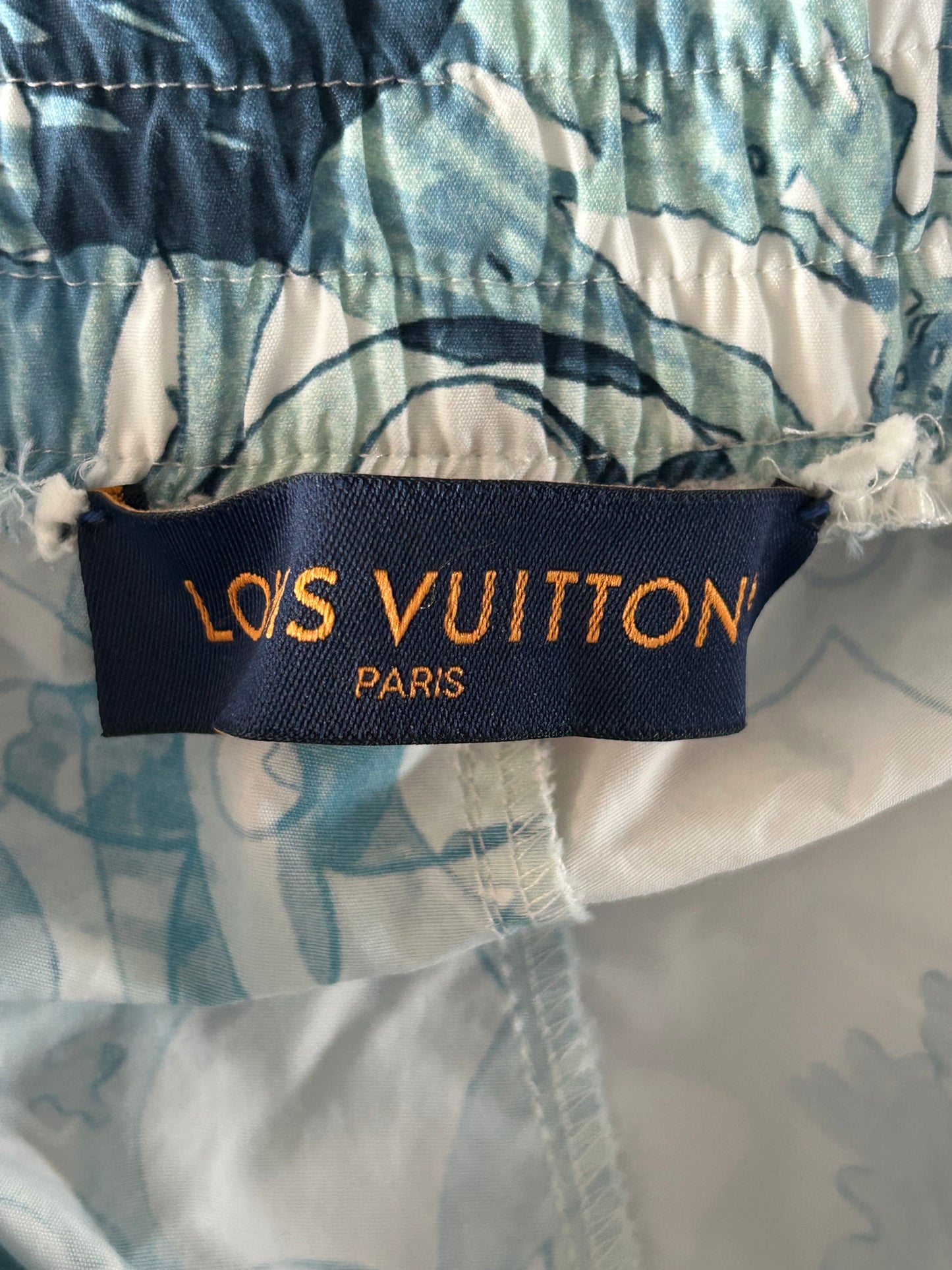 Louis Vuitton Blue & White Aquagarden Monogram Swim Shorts