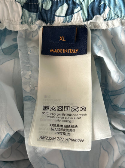 Louis Vuitton Blue & White Aquagarden Monogram Swim Shorts