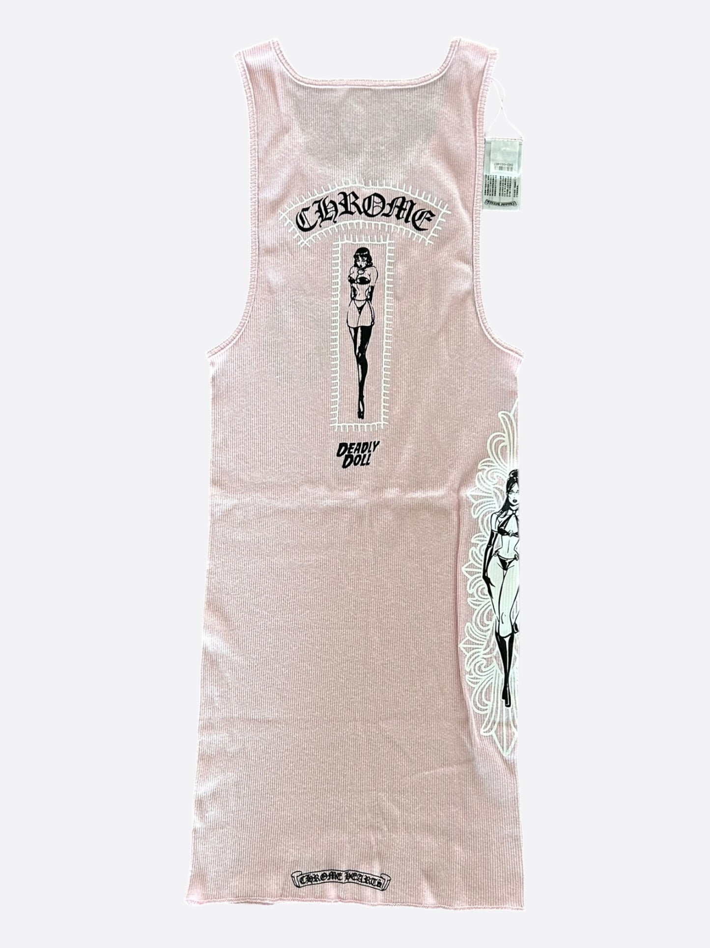 Chrome Hearts Pink & White Deadly Doll Tank Top