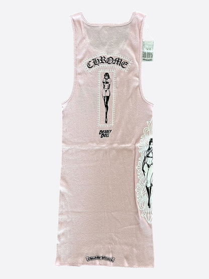 Chrome Hearts Pink & White Deadly Doll Tank Top