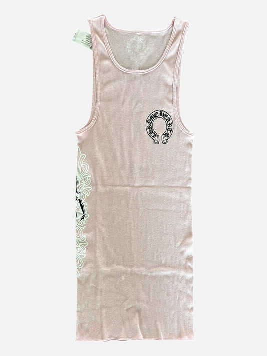 Chrome Hearts Pink & White Deadly Doll Tank Top