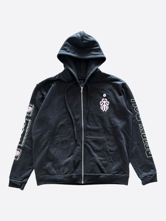 Chrome Hearts Black, White & Pink Deadly Doll Zip Up Hoodie