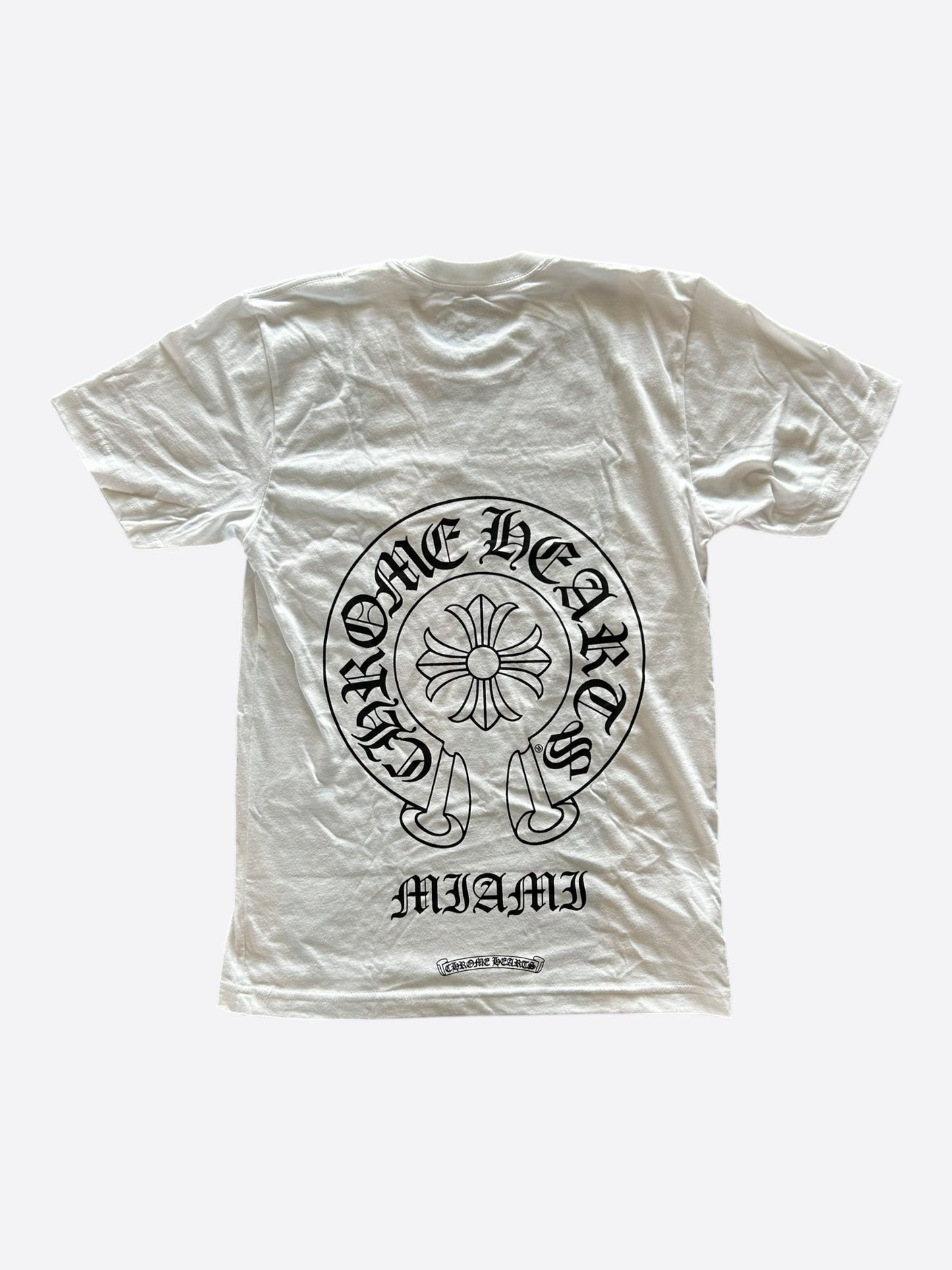 Chrome Hearts White & Black Miami Horseshoe Logo T-Shirt
