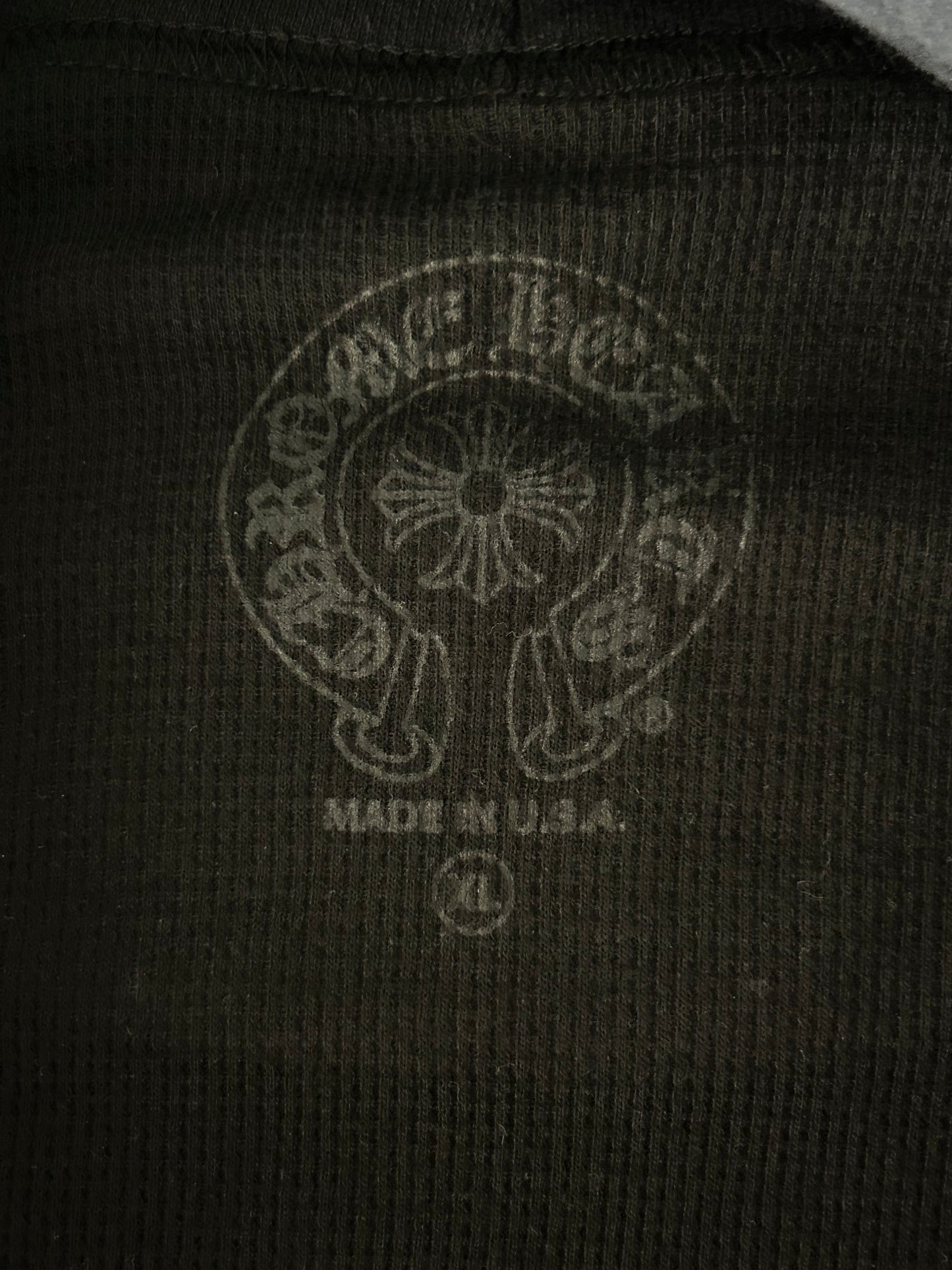 Chrome Hearts Black & Blue Script Logo Zip Up Thermal Hoodie