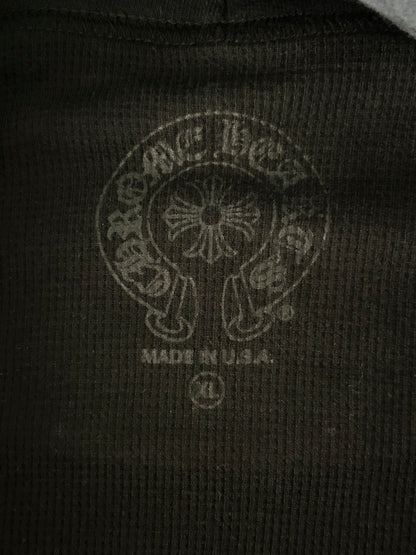 Chrome Hearts Black & Blue Script Logo Zip Up Thermal Hoodie