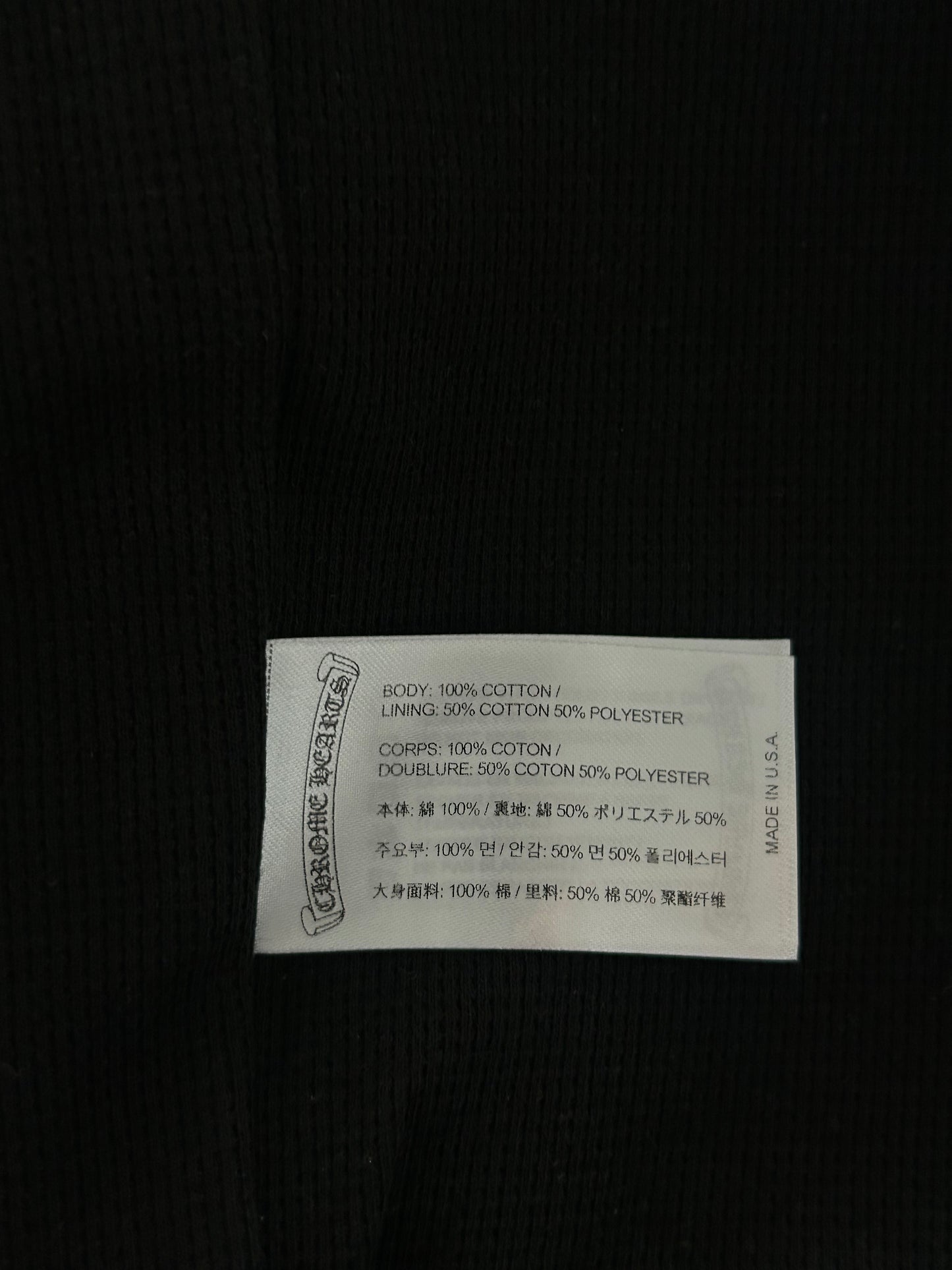 Chrome Hearts Black & Blue Script Logo Zip Up Thermal Hoodie