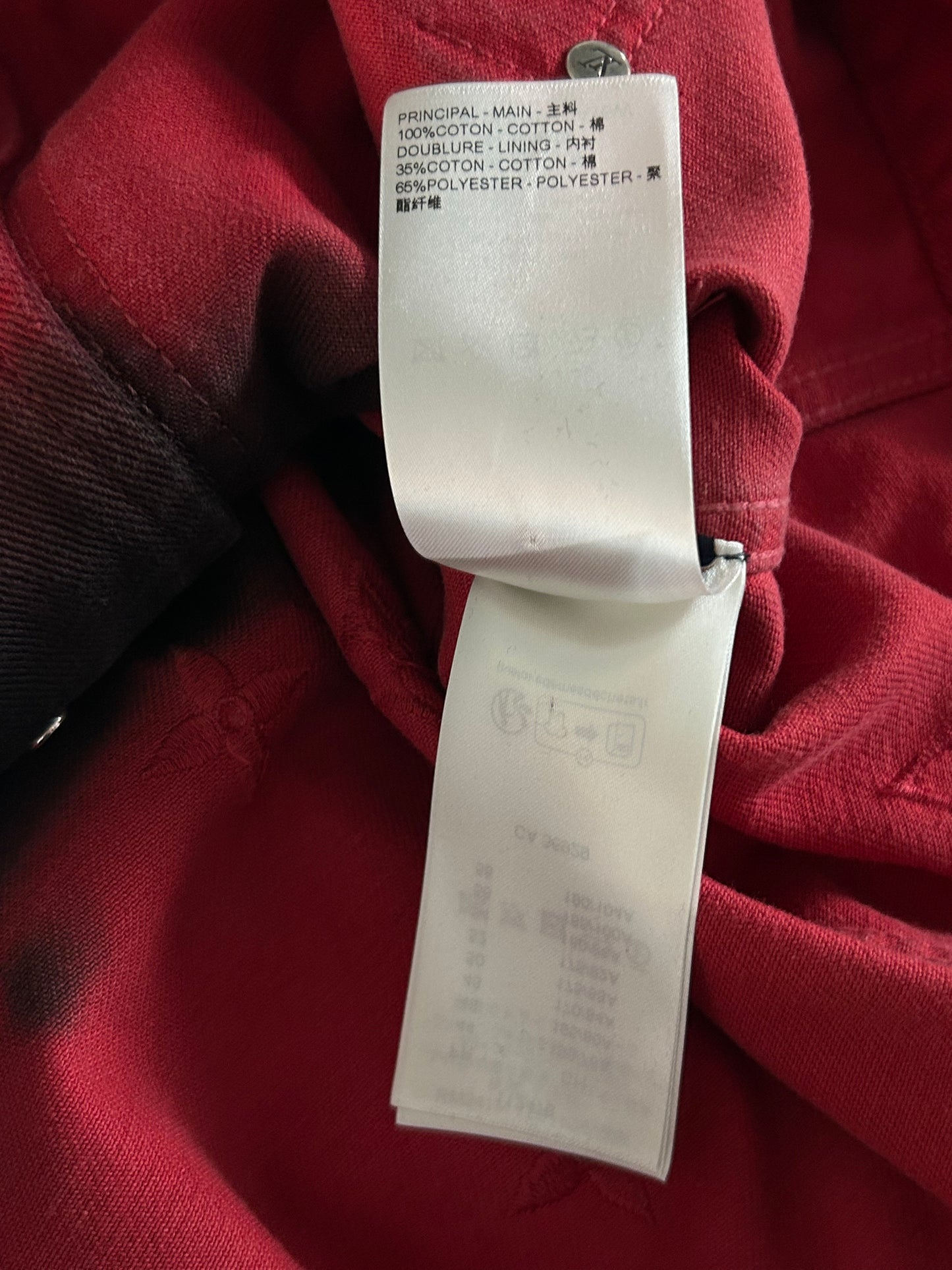 Louis Vuitton Black & Red Gradient Embroidered Monogram Denim Jacket