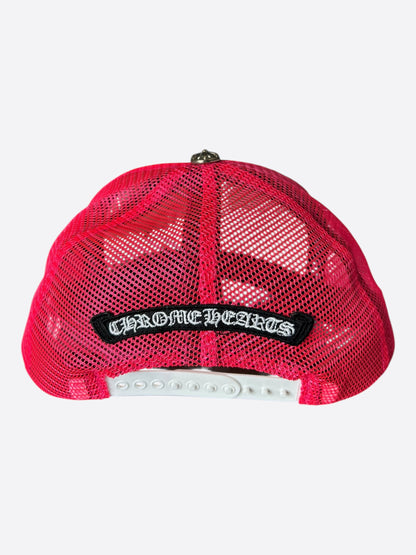 Chrome Hearts Pink Cemetery Cross Patch Trucker Hat