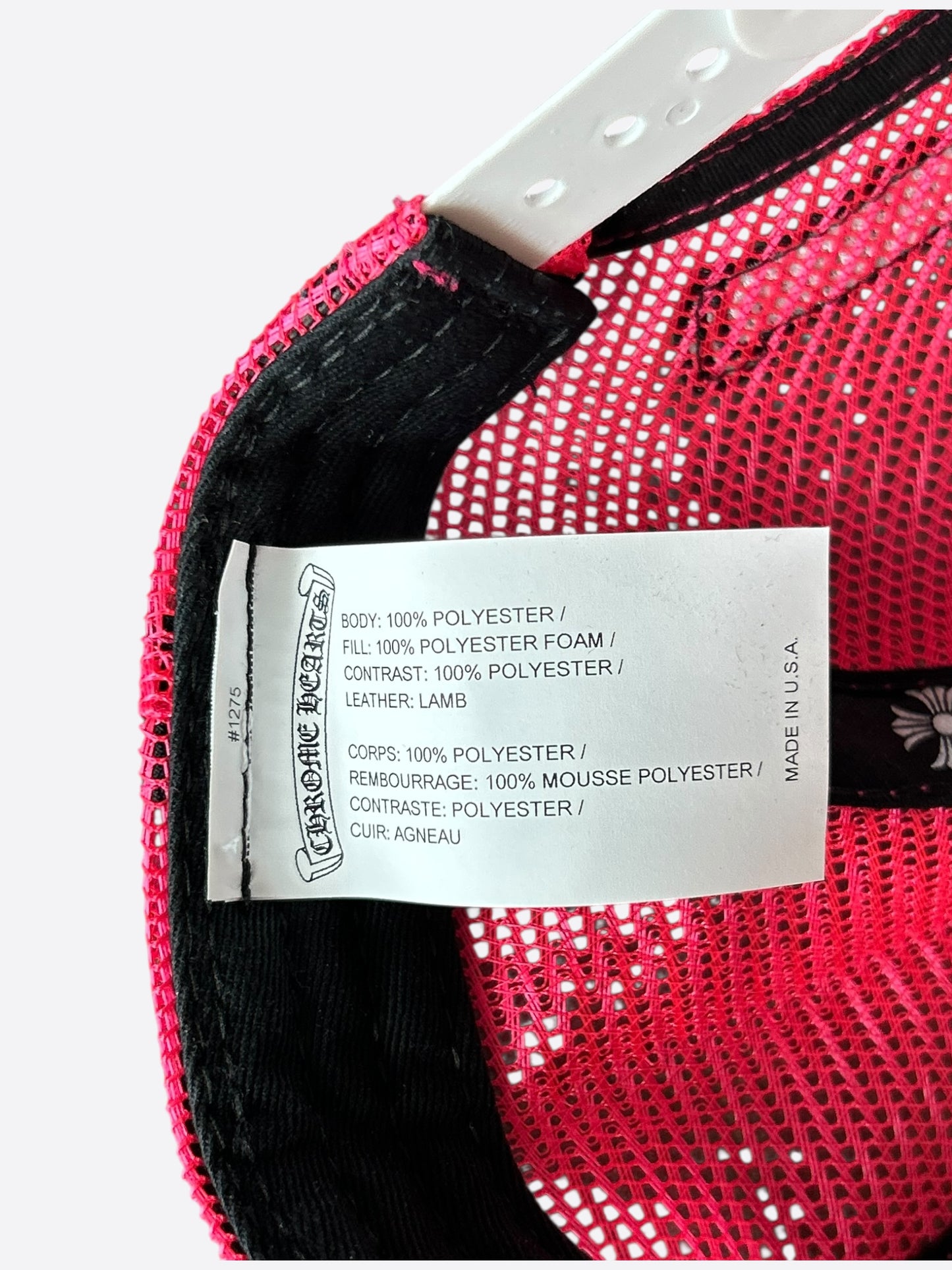 Chrome Hearts Pink Cemetery Cross Patch Trucker Hat