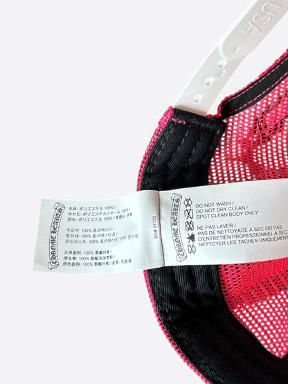 Chrome Hearts Pink Cemetery Cross Patch Trucker Hat