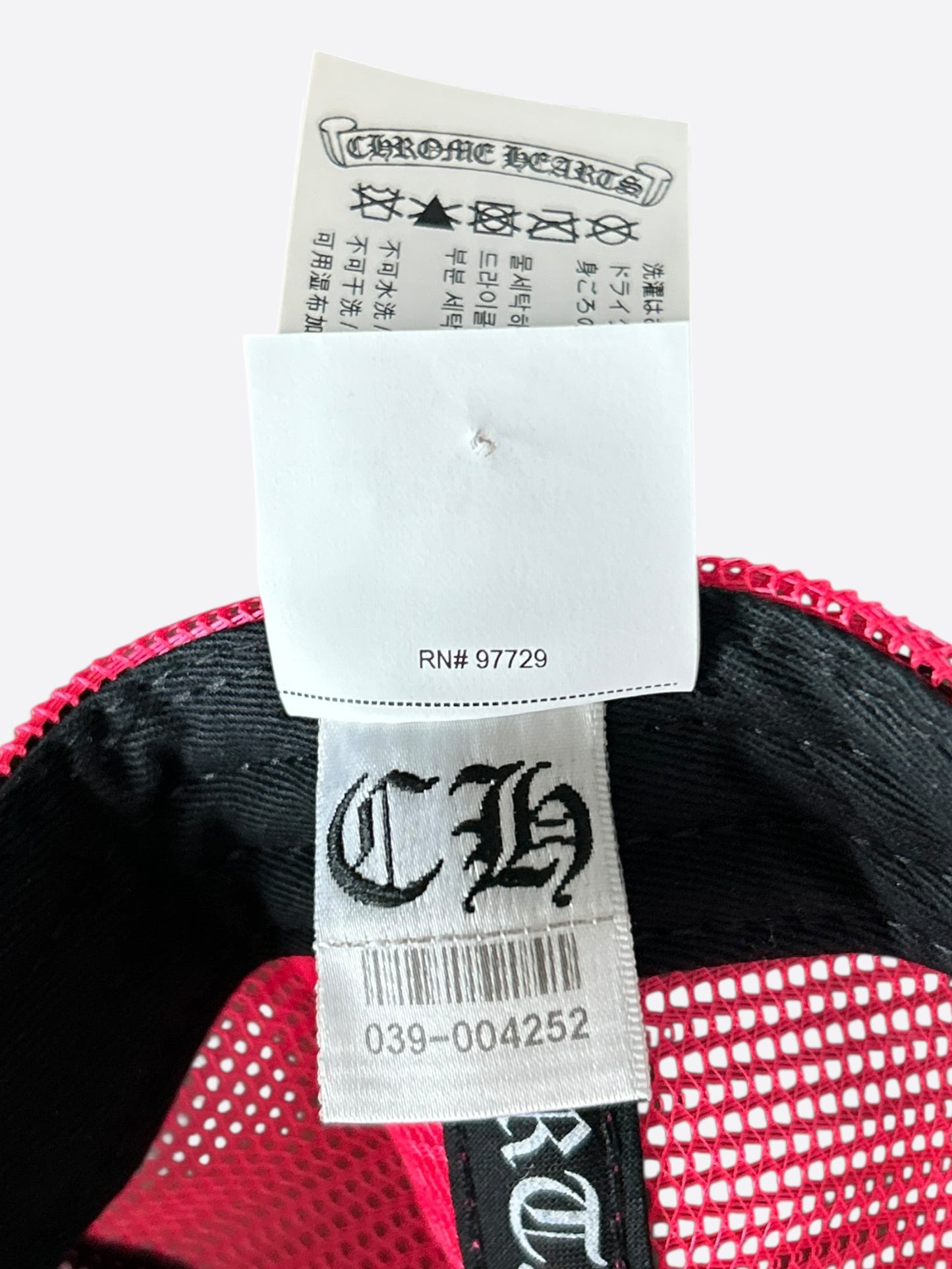 Chrome Hearts Pink Cemetery Cross Patch Trucker Hat