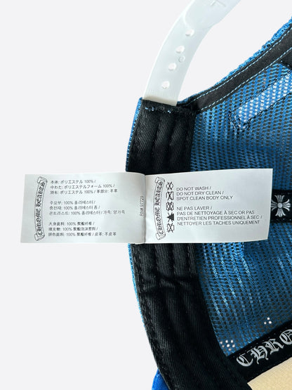 Chrome Hearts Blue Cemetery Cross Patch Trucker Hat