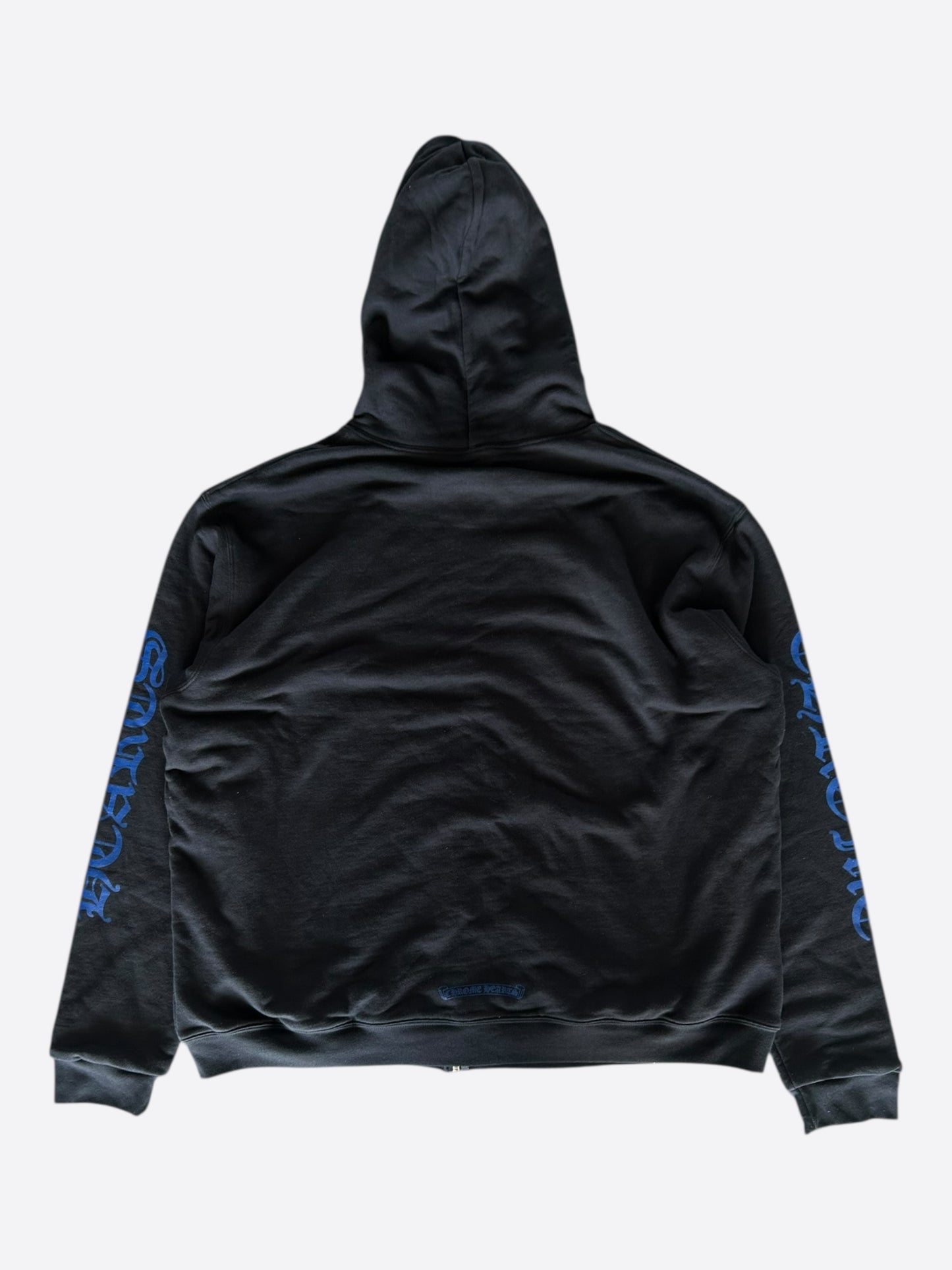 Chrome Hearts Black & Blue Script Logo Zip Up Thermal Hoodie