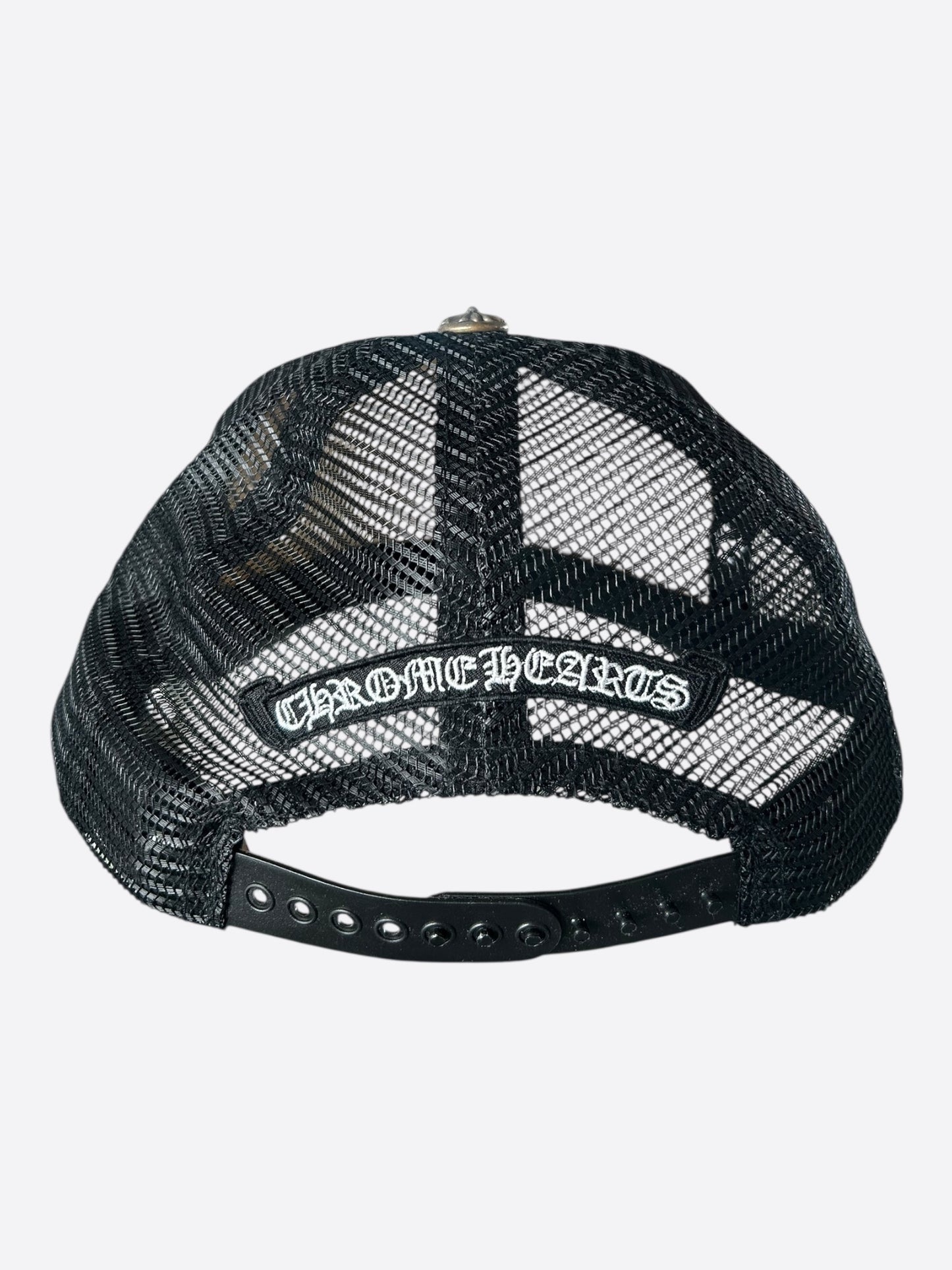 Chrome Hearts Black, White & Red Eyechart Trucker Hat