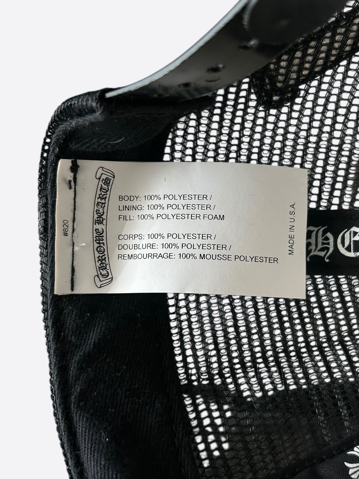 Chrome Hearts Black, White & Red Eyechart Trucker Hat