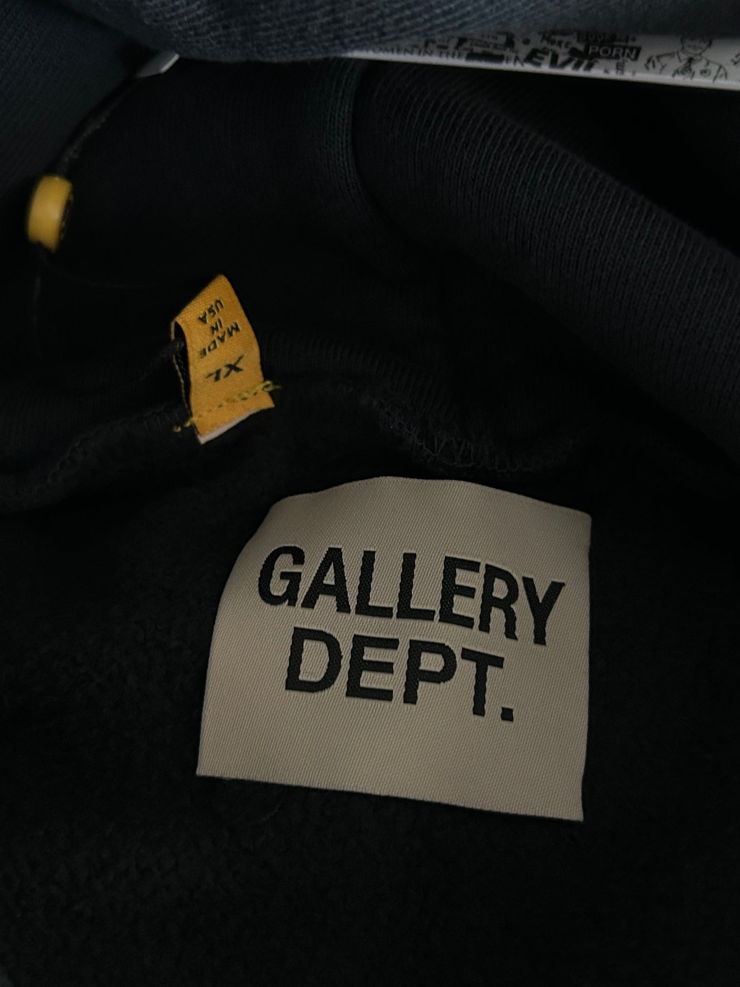 Gallery Dept Black & White DEPT Logo Cut Off Hoodie