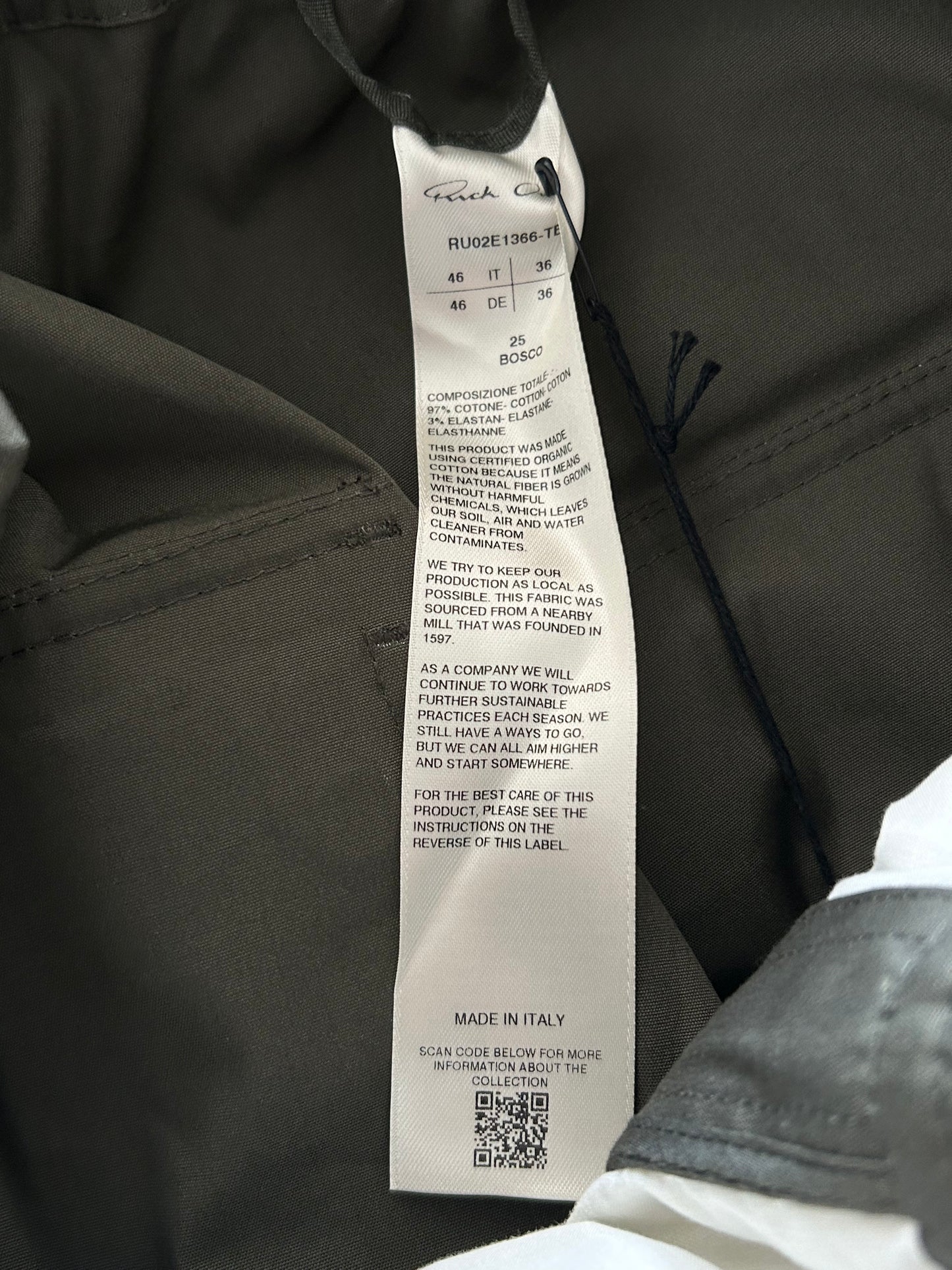 Rick Owens Olive Cargo Bela Wide Pants