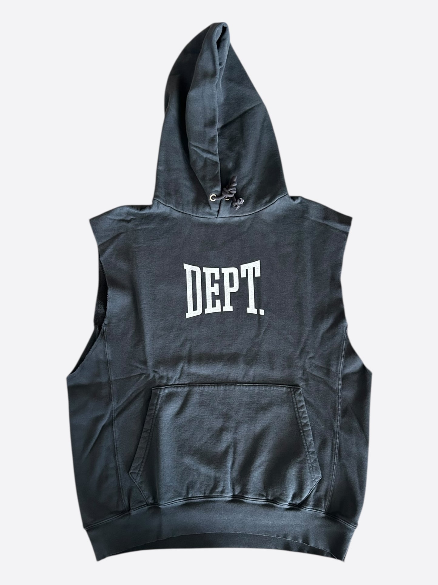 Gallery Dept Black & White DEPT Logo Cut Off Hoodie