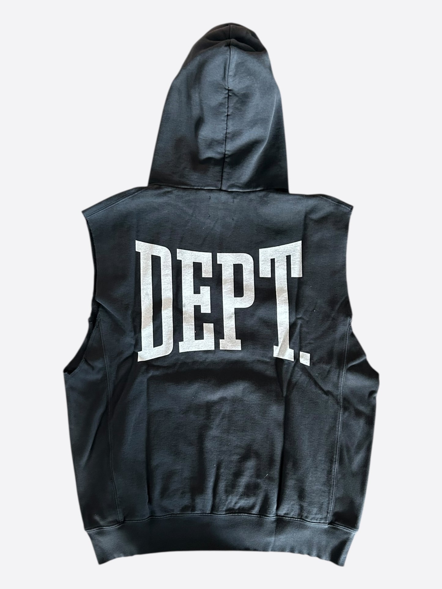 Gallery Dept Black & White DEPT Logo Cut Off Hoodie