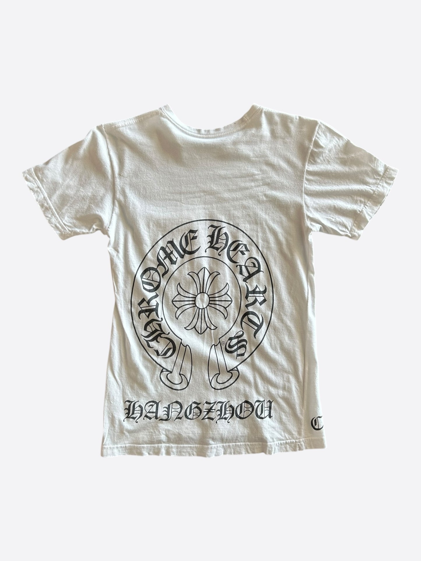 Chrome Hearts White & Black Hangzhou Exclusive Horseshoe Logo T-Shirt
