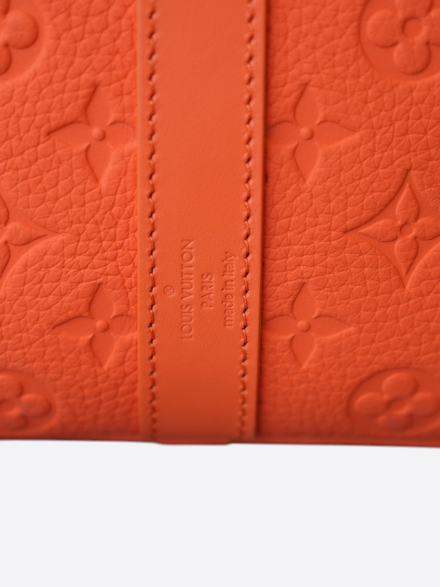 Louis Vuitton Orange Taurillon Monogram Keepall 50