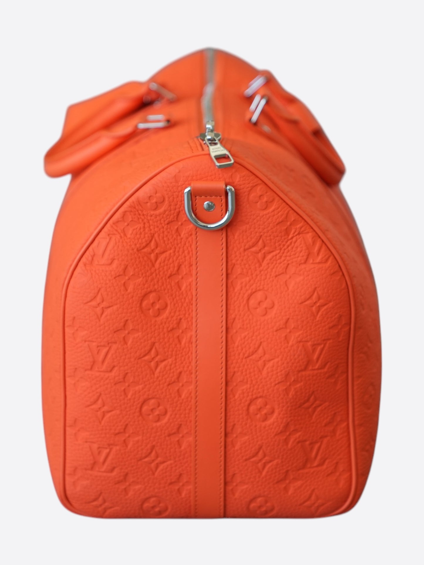 Louis Vuitton Orange Taurillon Monogram Keepall 50