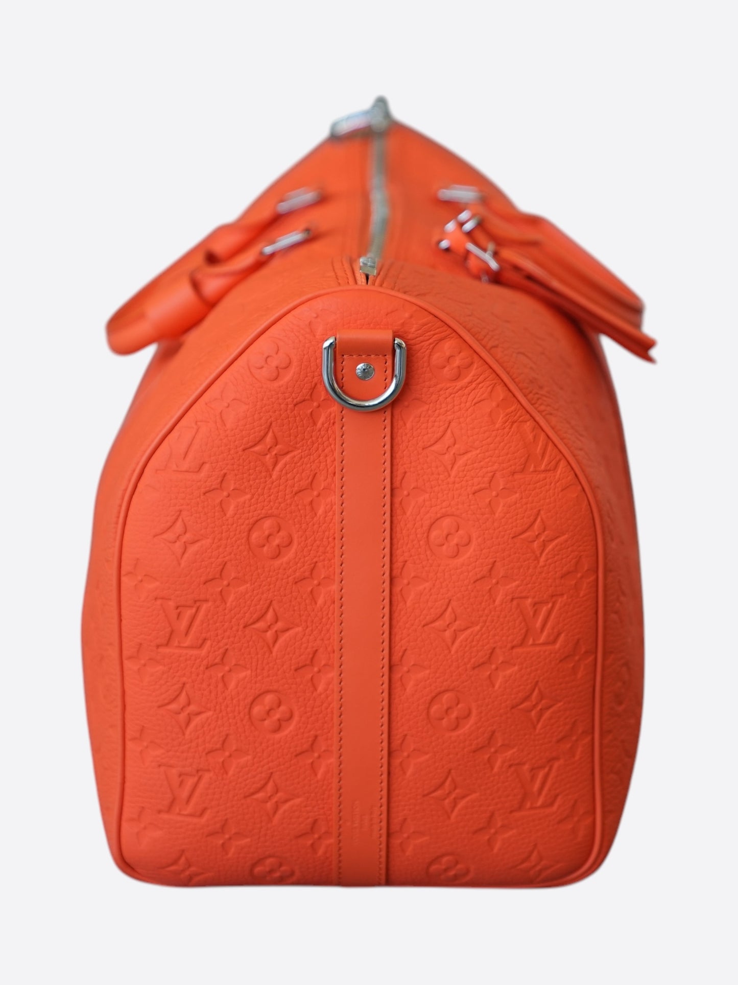 Louis Vuitton Orange Taurillon Monogram Keepall 50