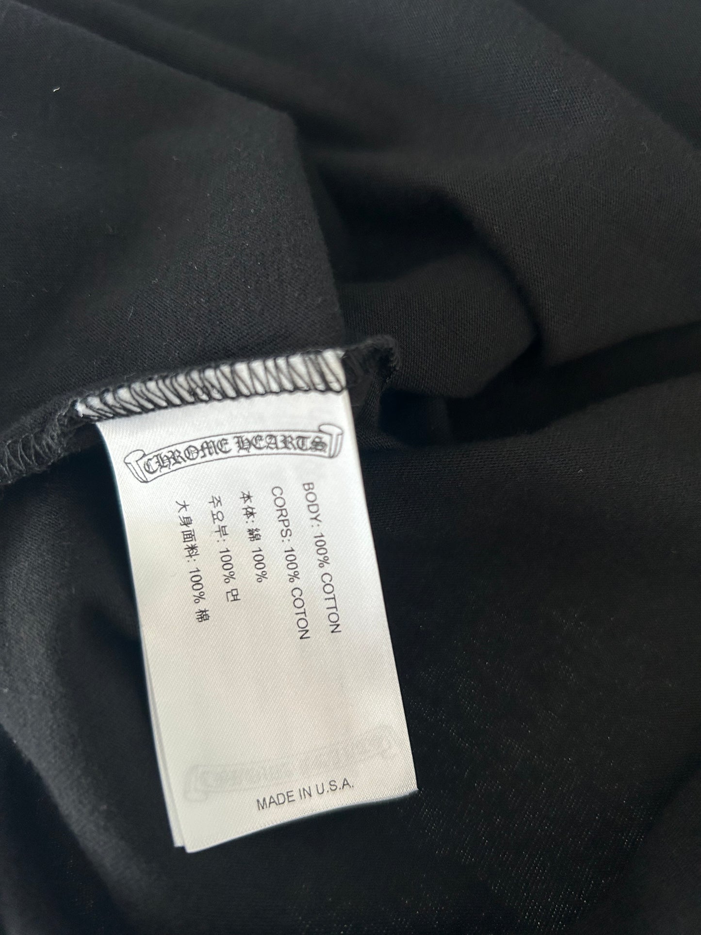 Chrome Hearts Black & Yellow Neck Logo T-Shirt