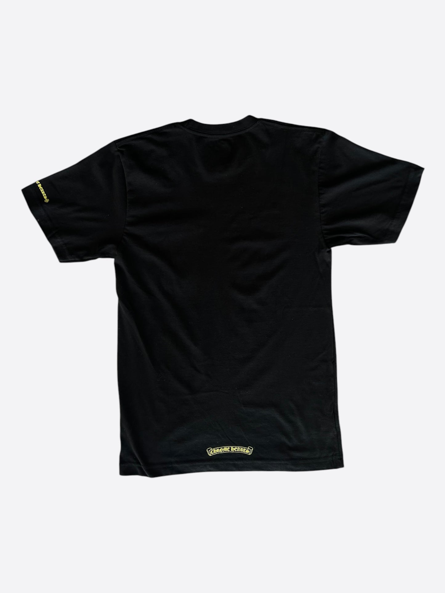 Chrome Hearts Black & Yellow Neck Logo T-Shirt