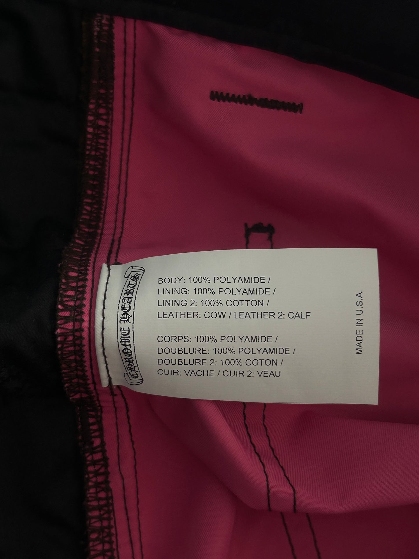 Chrome Hearts Brown Nylon & Leather Carpenter Pants