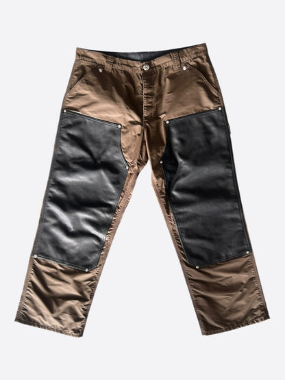 Chrome Hearts Brown Nylon & Leather Carpenter Pants