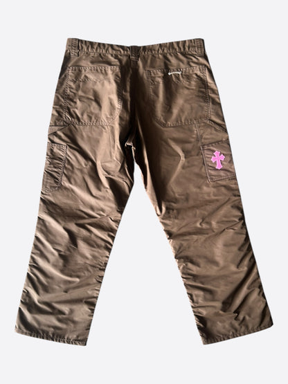 Chrome Hearts Brown Nylon & Leather Carpenter Pants