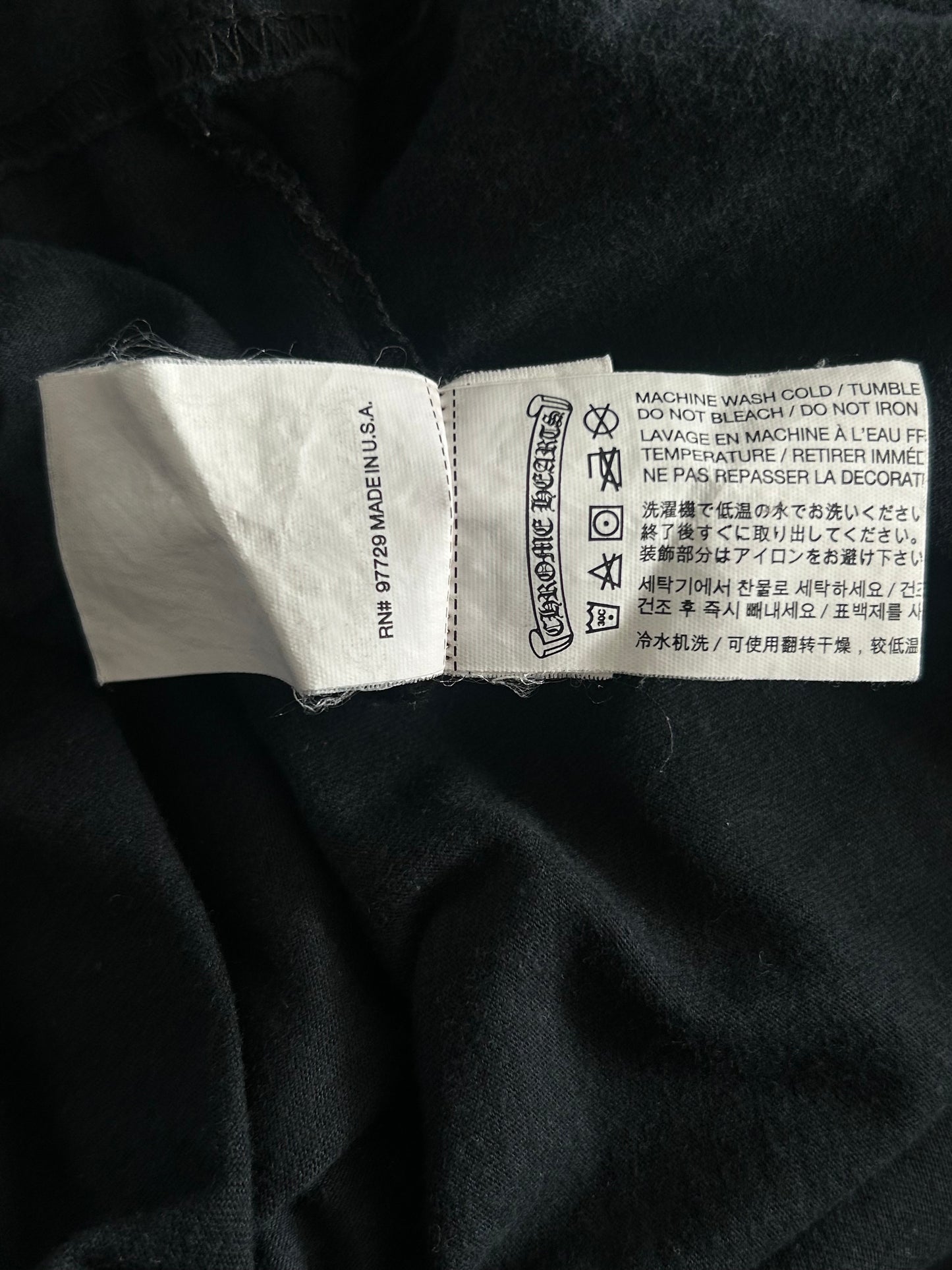 Chrome Hearts Black & White Fleur Scroll Logo T-Shirt