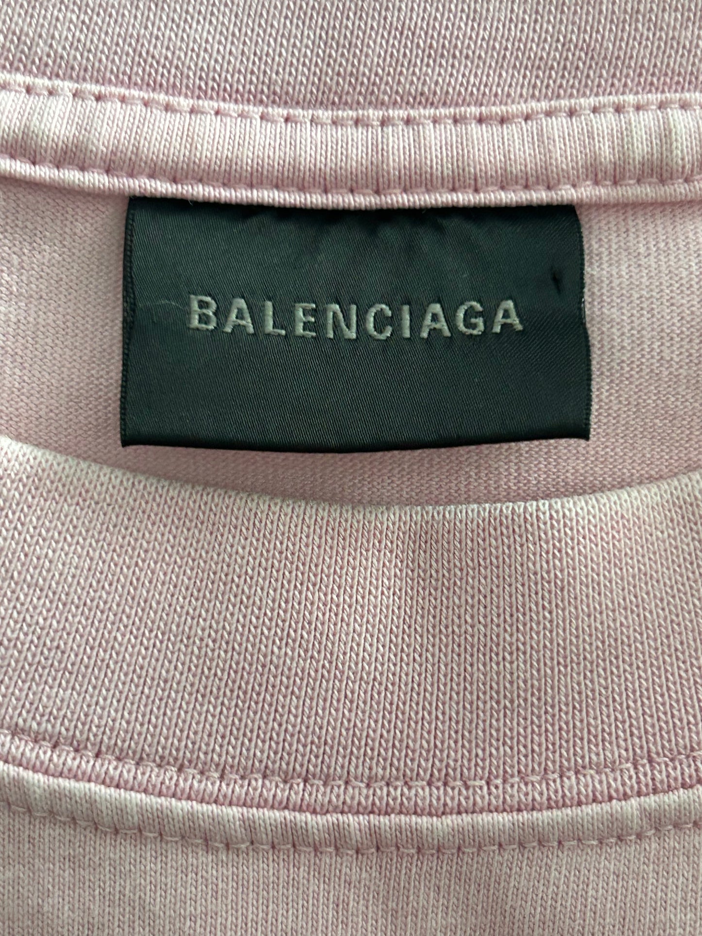 Balenciaga Pink & Black Logo T-Shirt