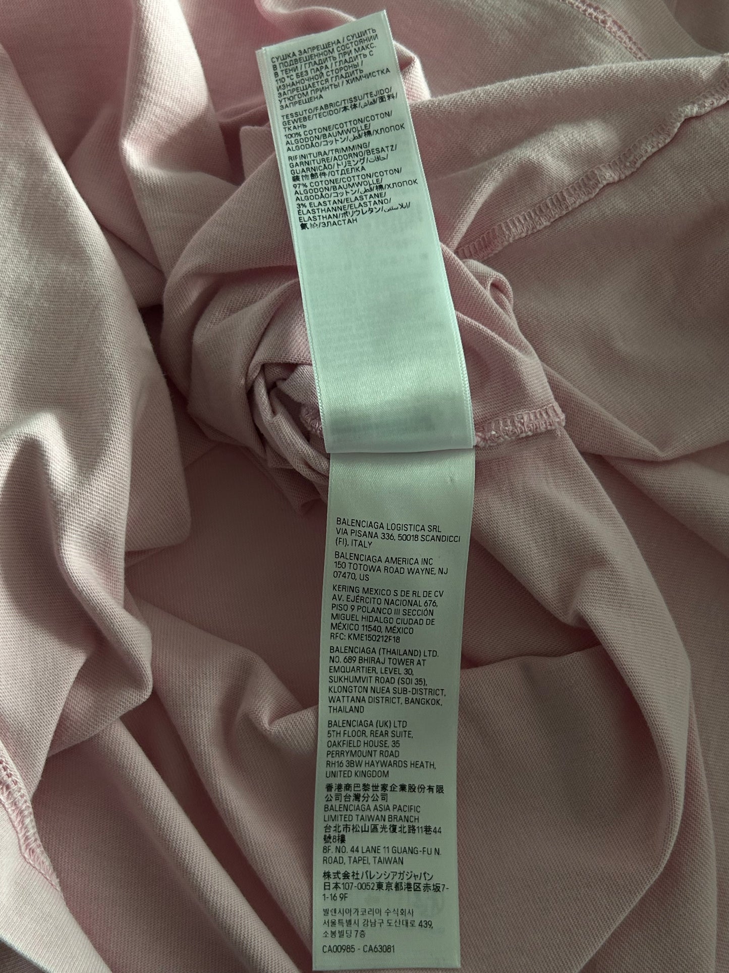 Balenciaga Pink & Black Logo T-Shirt