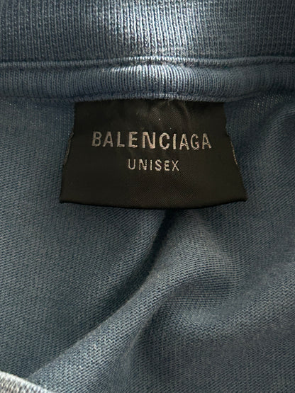 Balenciaga Faded Blue & Black Hand-Drawn Logo Longsleeve T-Shirt