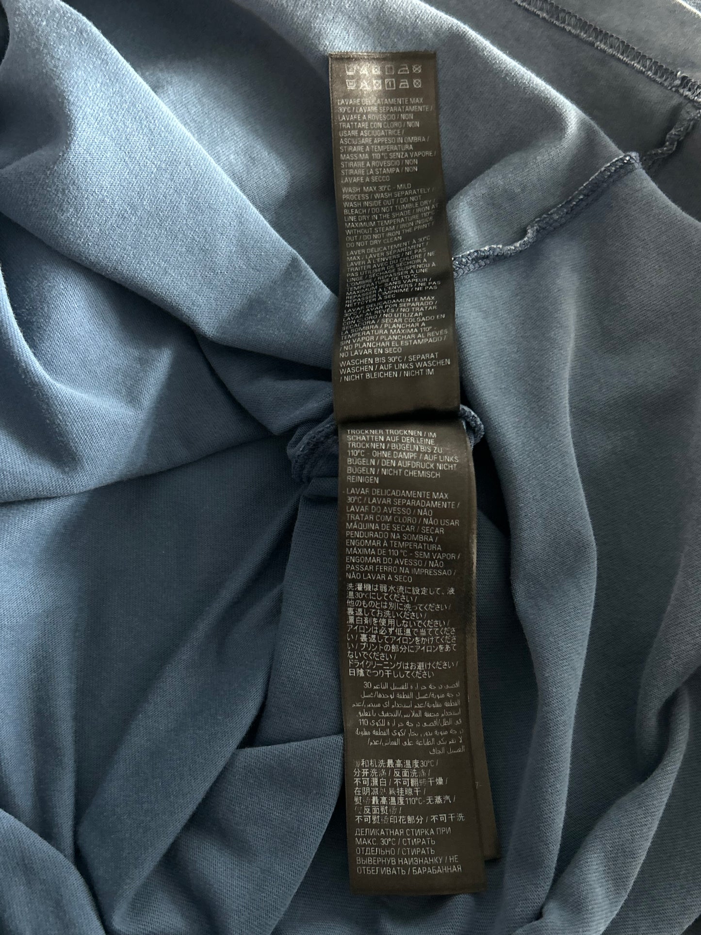 Balenciaga Faded Blue & Black Hand-Drawn Logo Longsleeve T-Shirt